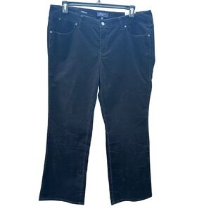 New Talbots Women's Corduroy Wide Leg Straight Pants Black size 18 W Stretch